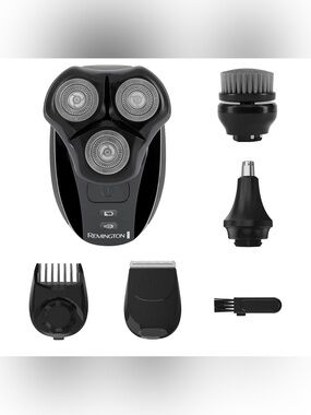 Remington Black 6-in-1 Men's Electric Shaver & Grooming Attachments